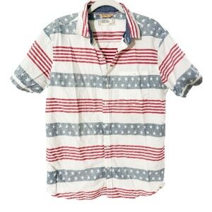 Free Planet flag printed button up shirt l